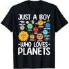 Just A Boy Who Loves Planets Solar Star System Science Space T-Shirt