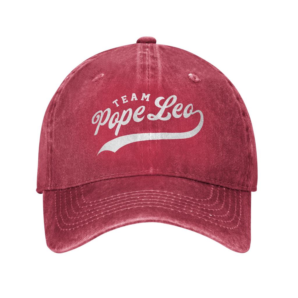 Vintage Team Pope Leo Xiv Baseball Cap Unstructured Unisex Distressed Cotton Snapback Hat Cardinal Robert Prevost Gift Hats