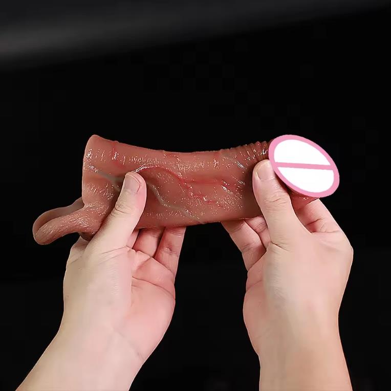 Men's Penis Enlargement Set Wolf Tooth Jj Set Meat Set Sleeve Reuseable Silicone Sex Toys Adult Toys Lock Sperm Ring Sex Toys