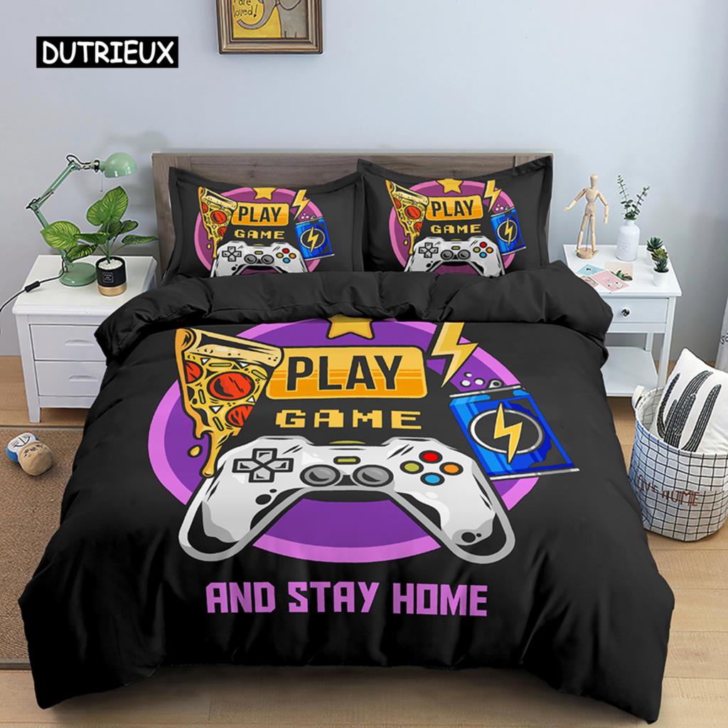 Game Bedding Set Soft Duvet Cover Set Comfoter Bedding Quilt Cover with Pillowcase Kids Polyester Bedding Set Queen King Size