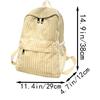 Chic Stylish Corduroy Backpack Multi- Adjustable-Strap Lightweight for Daily Commute Casual Functional Stylish Bag