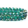 1 Strand 3 4 6 8 10mm Faceted Crystal Beads Peacock Green Rondelle Flat Glass Loose Spacer Beads For Jewelry Making DIY Necklace