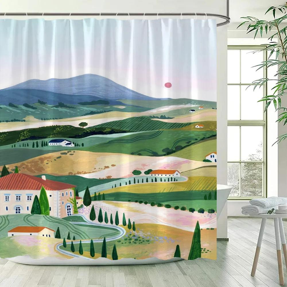Travel Shower Curtains Bathroom Curtain for Quarto Folding Partition Accessories Bath Bedrooms Houses Rooms Waterproof the Home