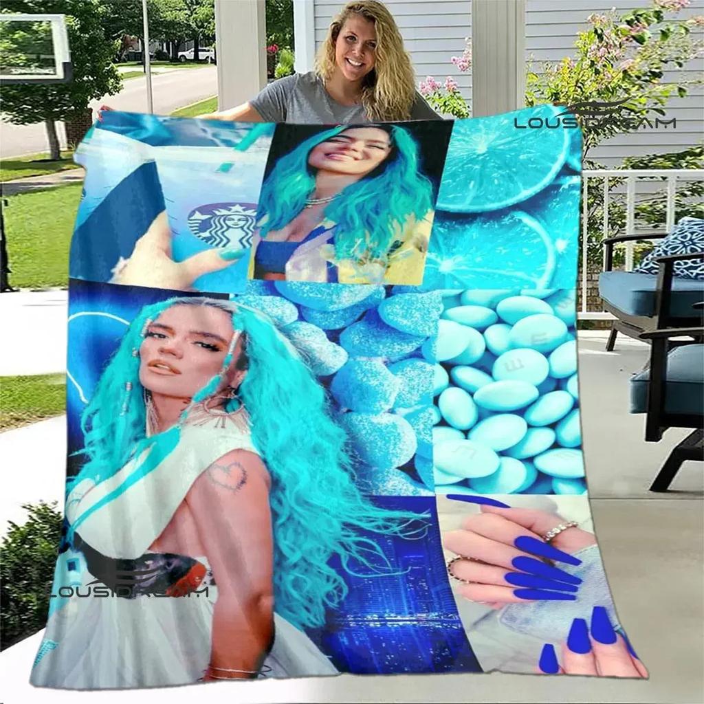 Karol G Retro Printed Blanket Flange Warm Blanket Bed Linings Picnic Blankets Home Travel Blanket Birthday Gift