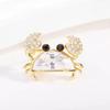 Cute Small Crab Brooch  Elegant Sweater Cardigan Corsage Jewelry For Women