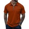 Men's Casual Zipper Collar Lightweight Breathable Short-Sleeve Top