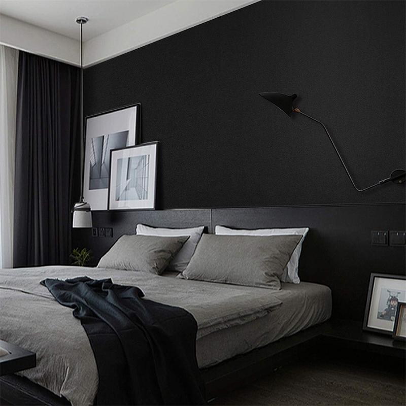 Black kitchen oil resistant self-adhesive wallpaper furniture desktop waterproof sticker wardrobe cabinet door decoration film