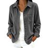 Women's Long Sleeve Corduroy Jacket with Lapel Collar for Casual Everyday Wear