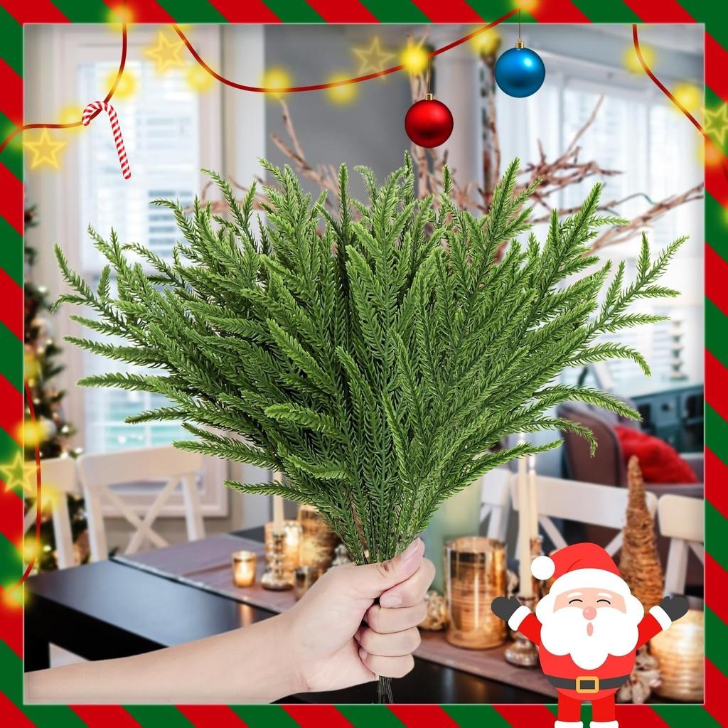 5/10Pcs Green Artifical Branch Christmas Tree Decoration Ornaments Fake Plant For Home Decor New Year Party Supplies Accessories