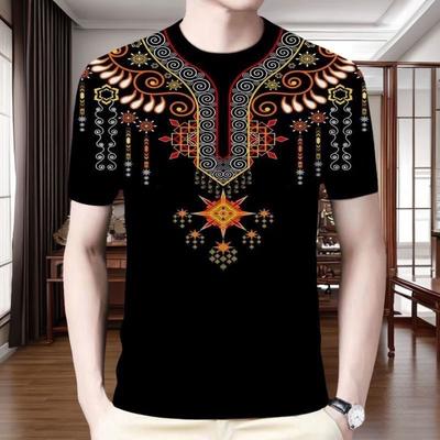 Sommer-Mode Herren bedrucktes T-Shirt für Sport und Freizeit, beliebtes Harajuku Übergröße bequemes Herren Kurzarm-Oberteil