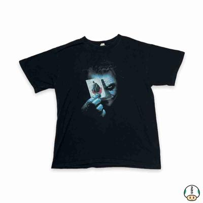 Vintage 2008 The Dark Knight T Shirt Mens Large Black Joker Card Movie Promo Tee