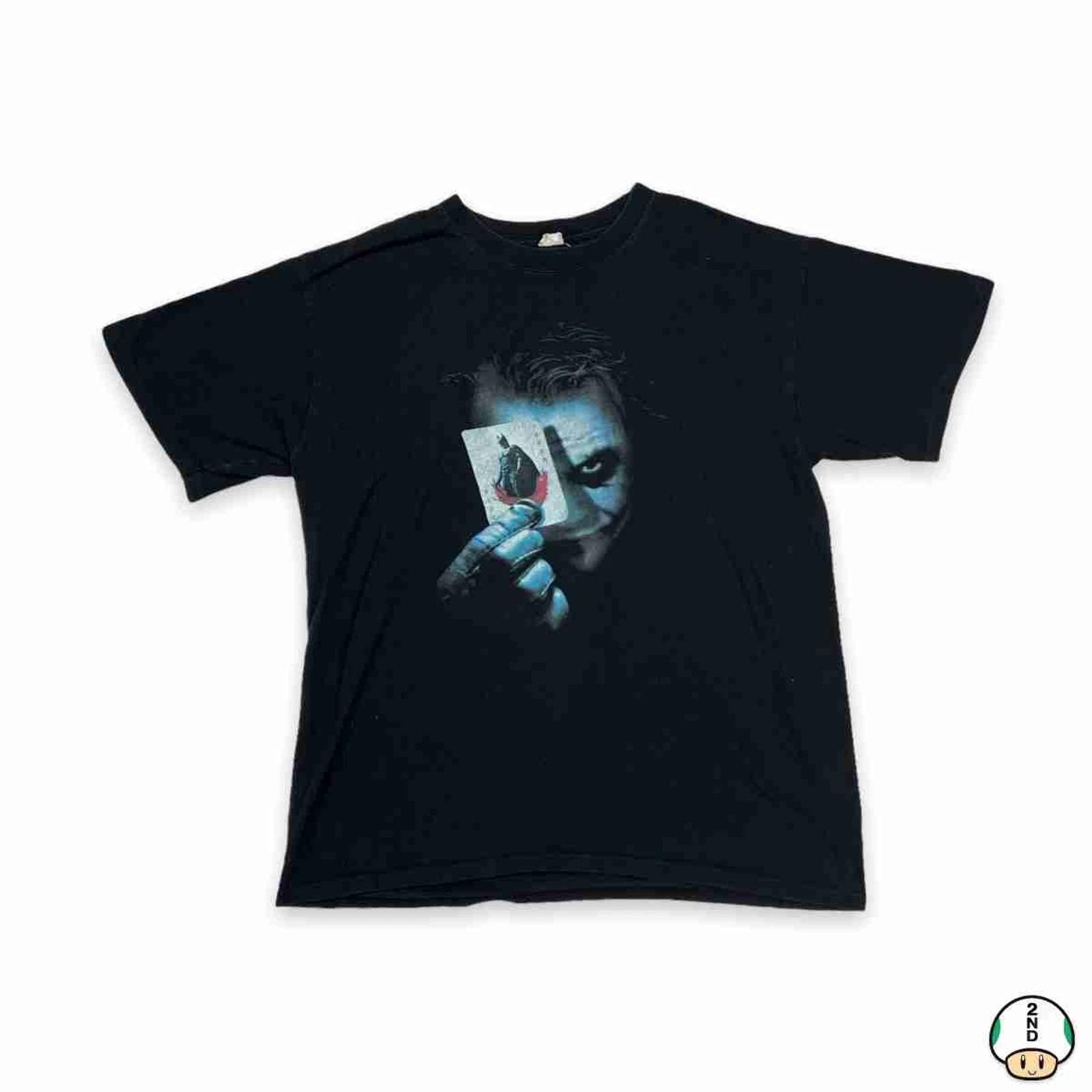 

Vintage 2008 The Dark Knight T Shirt Mens Large Black Joker Card Movie Promo Tee 3XL