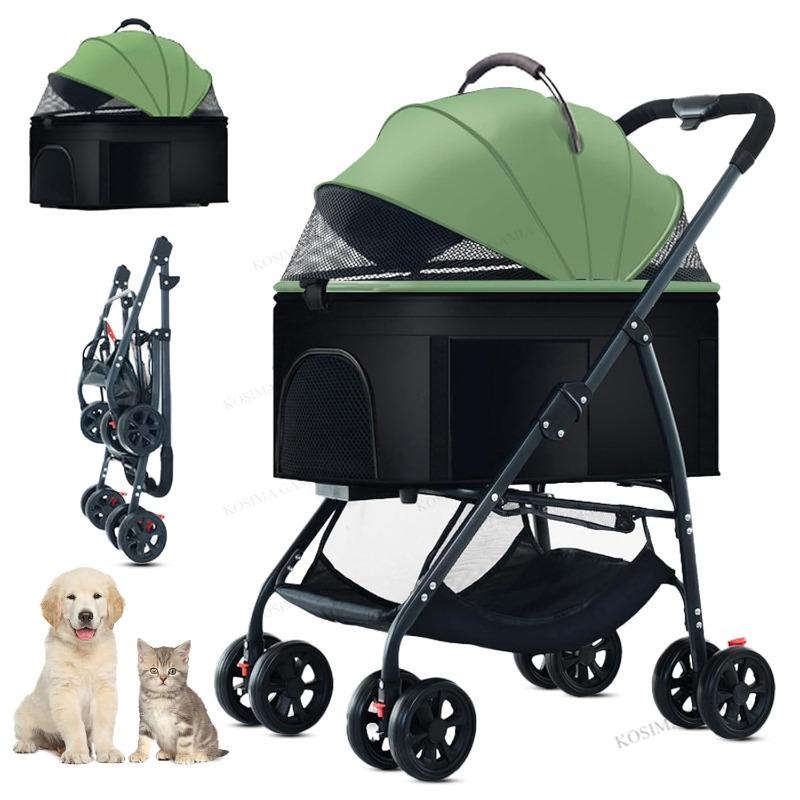3-in-1 Pet Dog Stroller, Dog Wagon with Removable Carrier, Cat Stroller for Medium Dogs Up To 55lbs, Easy Foldable Pet Stroller