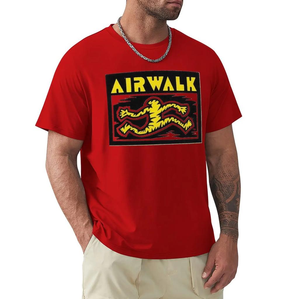 Laufender Mann Airwalk Schuhe Skateboard Design Classic TShirt Graphics Oversizeds Black T Shirts for Men