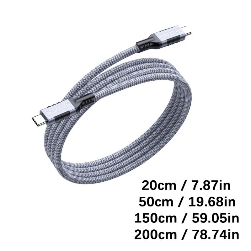 USB C Extension Cable Support 8K@60Hz Video 240W Charging 40Gbps Data Transfer Braided USB 4 Cable for Type C Devices