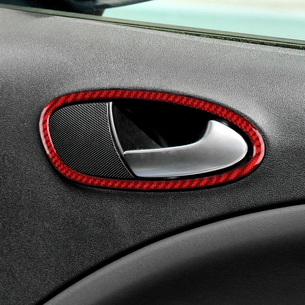 Gtxbn6 Real Soft Carbon Fiber Sticker Car Door Handle Switch Trim For Seat Leon Altea 2005 2006 2007 2008 2009 2010 2011 2012 LHD RHD