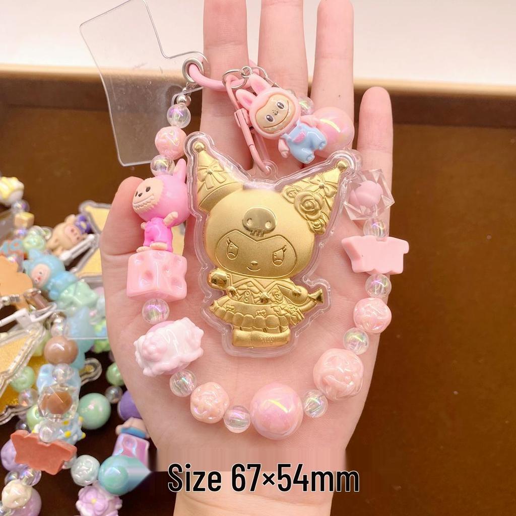 2026 Year of the Horse Wealth Charm Cute Gold Phone and Bag Lanyard with Cartoon Sticker Gift