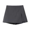 Women's Spicy Girl High Waist A-Line Skirt Pants - Slim Fit, Split Design, Gray/Black, Short Skirt Style for Spring and Autumn.