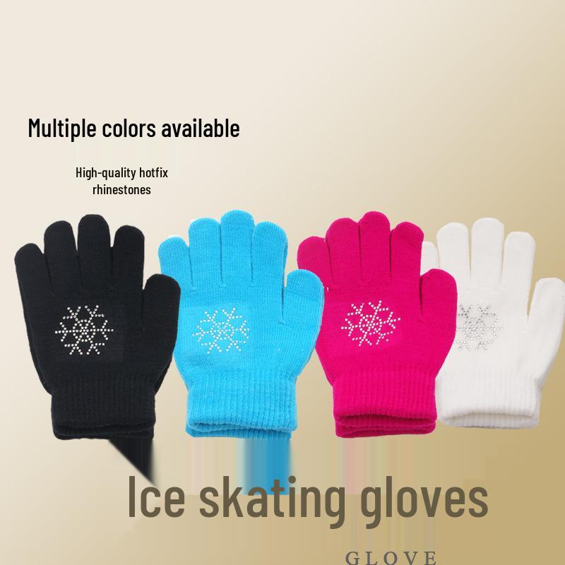 Children's and Adults' Non-slip Warm Ice Skating Gloves with Rubber Dots for Figure Skating