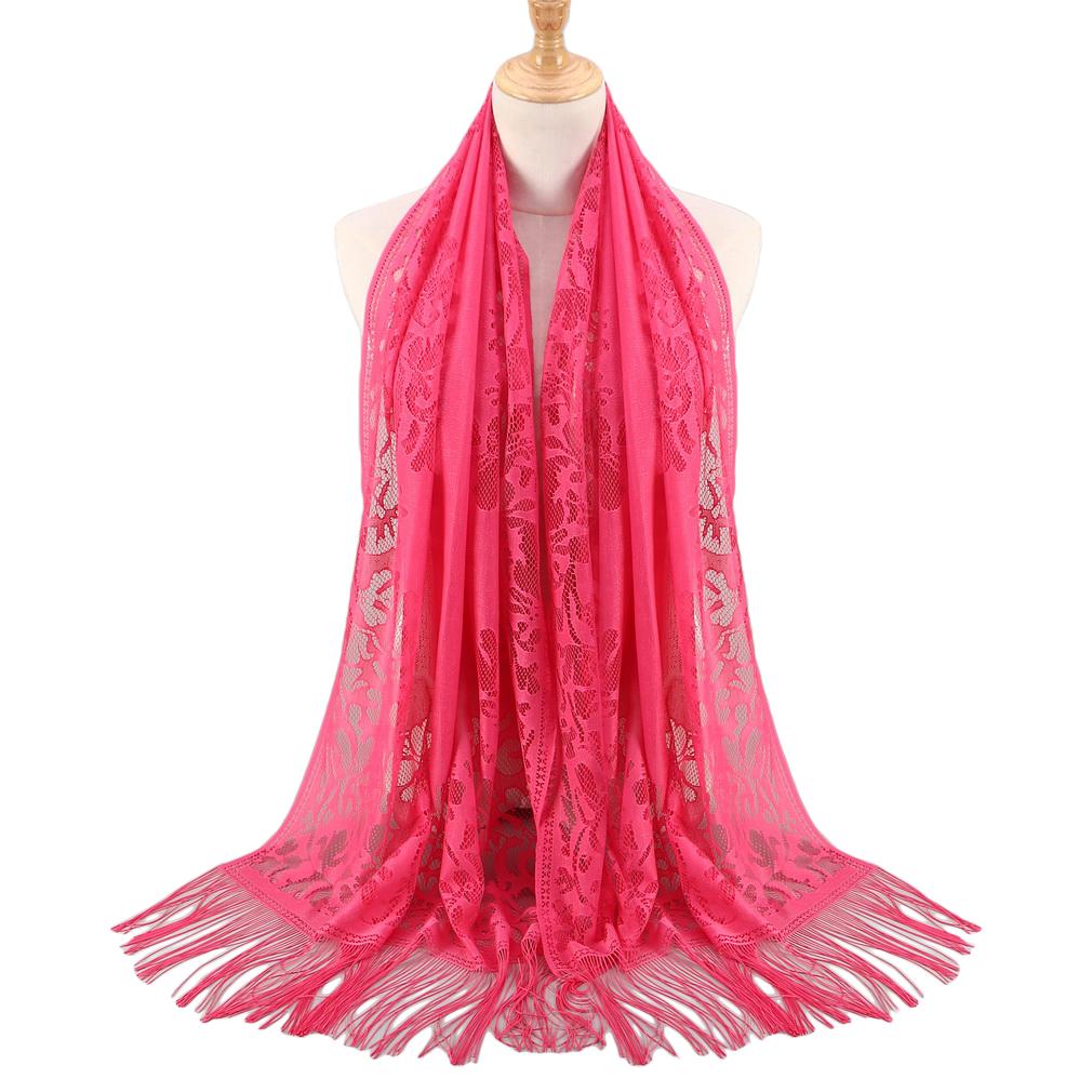 60x170cm Lace Fringe Hijab, Headscarf Shawl for Women