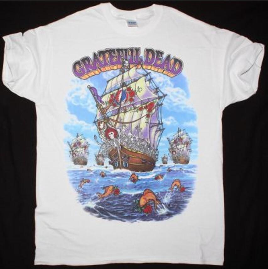 Grateful Dead Ship of Fools New White T-Shirt Gift for Fans All Size S-4XL S
