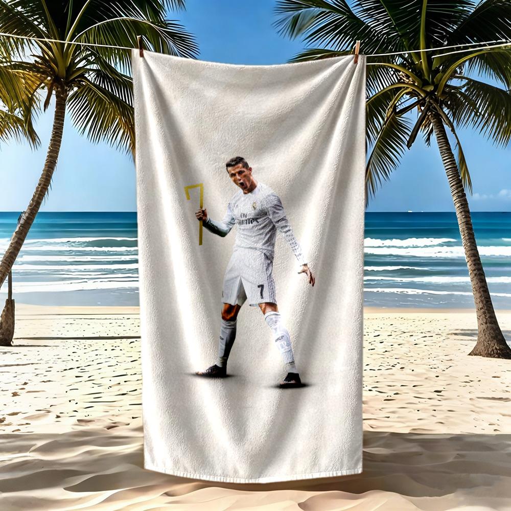 Cristiano Ronaldo Beach Towel High Absorbency Quickdry Comfortable Lightweight Suitable For Swimming Gym Camping Yoga Vacation