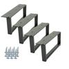 Set of 4 Furniture Legs Frame Matt Black Height 9 Cm, Length 20 Cm