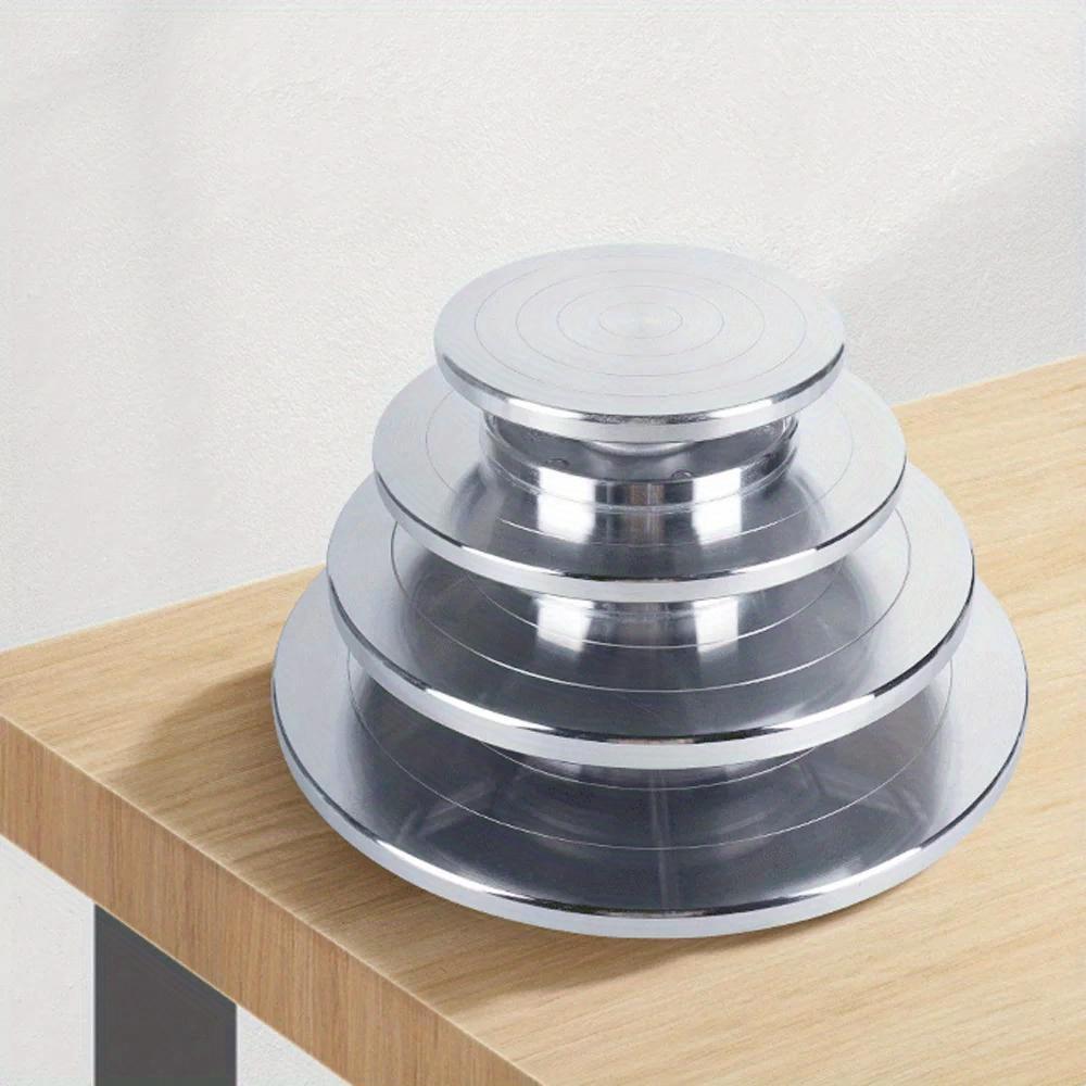 11-30cm Stainless Steel Rotating Disc Clay Handicraft Pottery Mold Parts Two Sided Turntable Parent Child Platform DIY Clay Tool