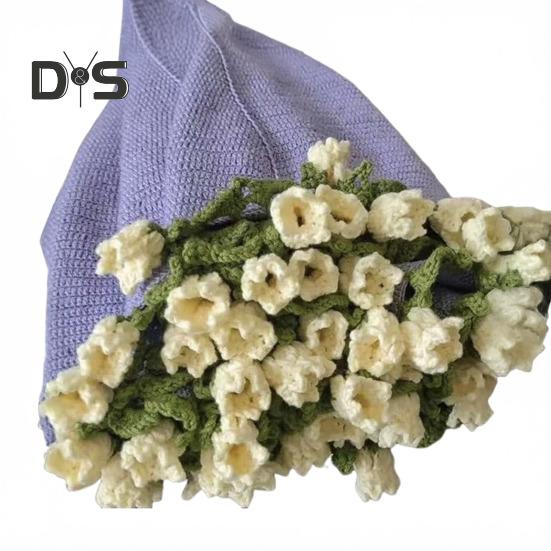 Manta de Flores de Ganchillo Hecha a Mano Ramo de Rosas Manta Lirio de los Valles Ramo de Ganchillo Manta para Sofá Cama Sillón Decoración del Hogar