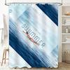 Summer Bath Mat Blue White Water Print Shower Curtain Waterproof Home Decor For Bathroom