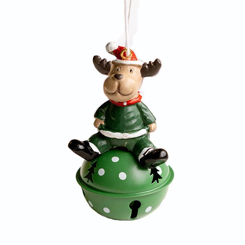 1pc Metal Christmas Bell Santa Clause Snowman Reindeer Jingle Bell Xmas Tree Decor Party Supplies Hanging Pendant DIY Accessory
