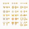 Brincos de Aço Inoxidável Banhados a Ouro 18K para Cartilagem, Delicados Coração de Zircônia Borboleta Coroa Brinco para Múltiplos Piercings para Mulheres