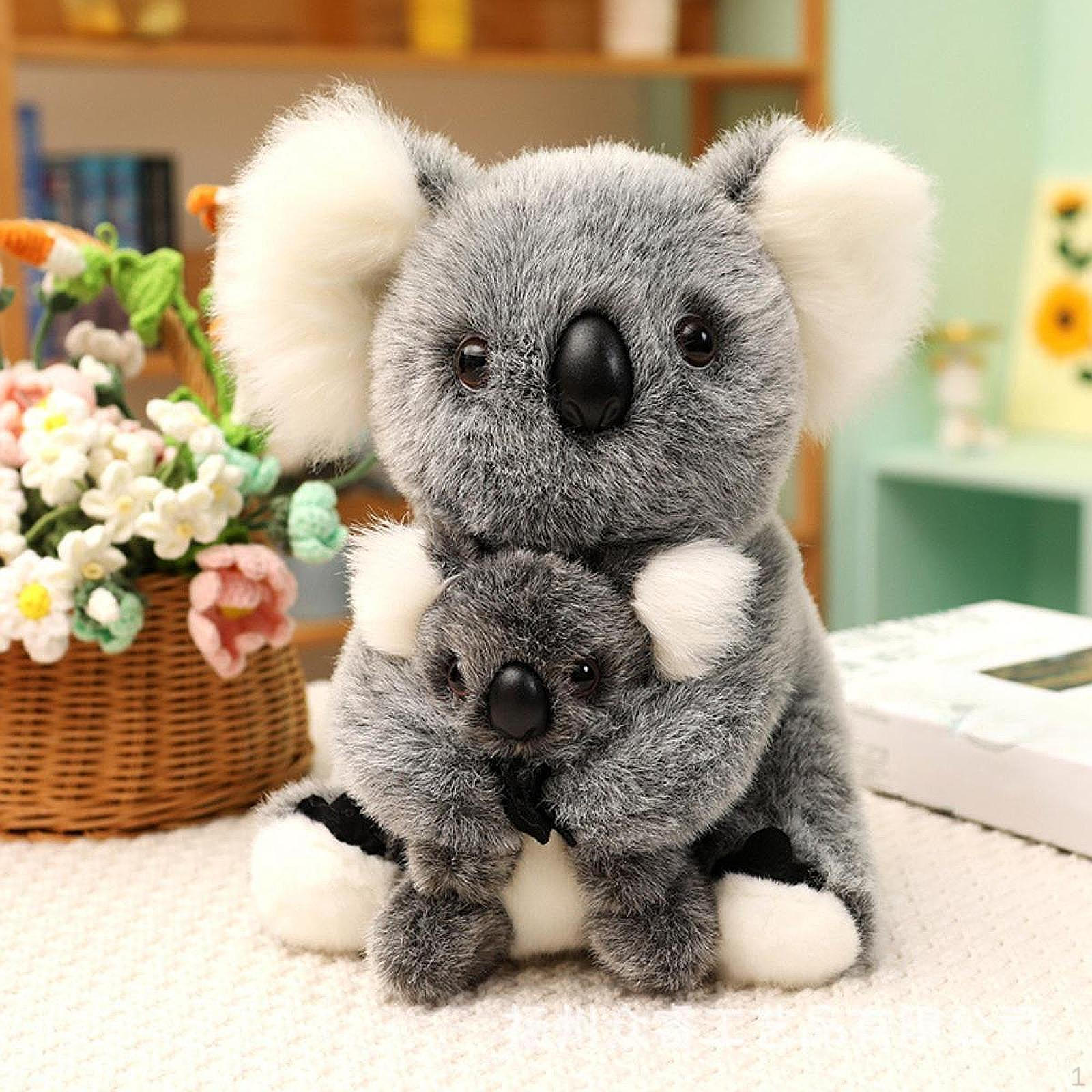 

Plush Toy for Kids Room Decor Mum And Baby Stuffed Animal Gifts сірий колір