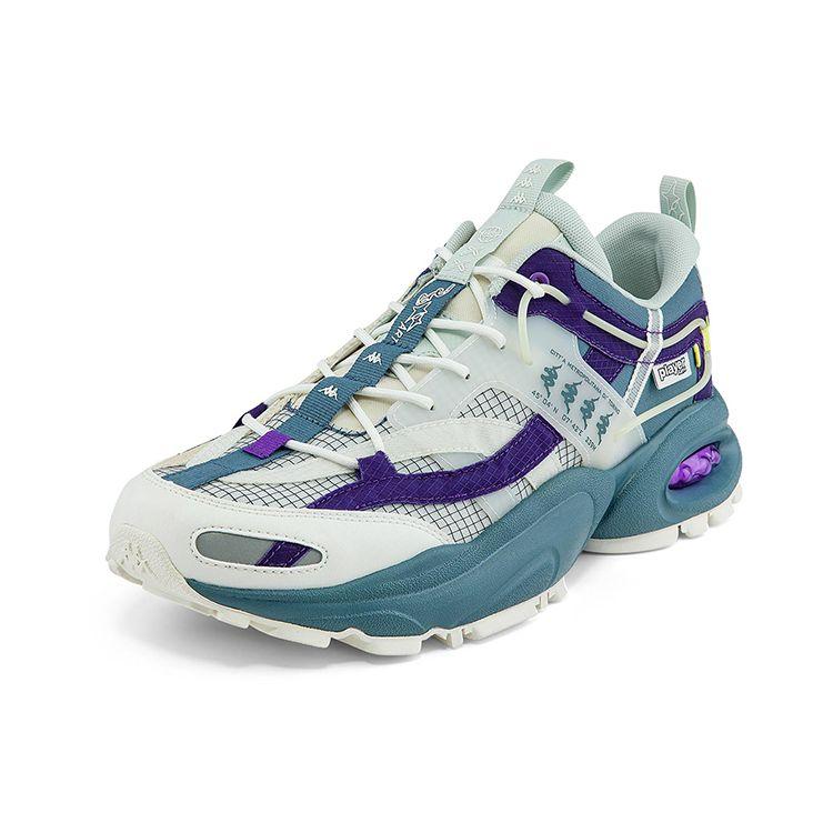 Kappa Retro Shock Absorbing Non-Slip Wear-Resistant Low-Top Dad Shoes Unisex Sneakers Blue Purple White K0BX5MM01D-124