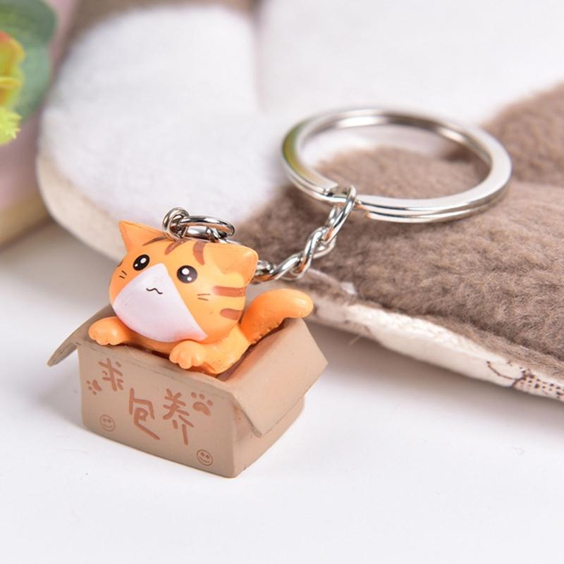 Happy Cats Keychain Small Key Holder Lovely Stylish Pendant for Versatile Daily Accessories Backpack and Gifts  Ornament
