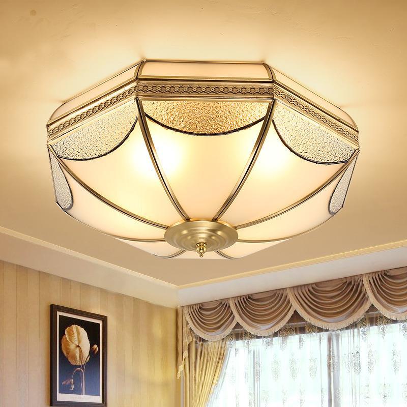Retro-Modern American Copper Ceiling Light for Bedroom, Living Room, or Dining Room