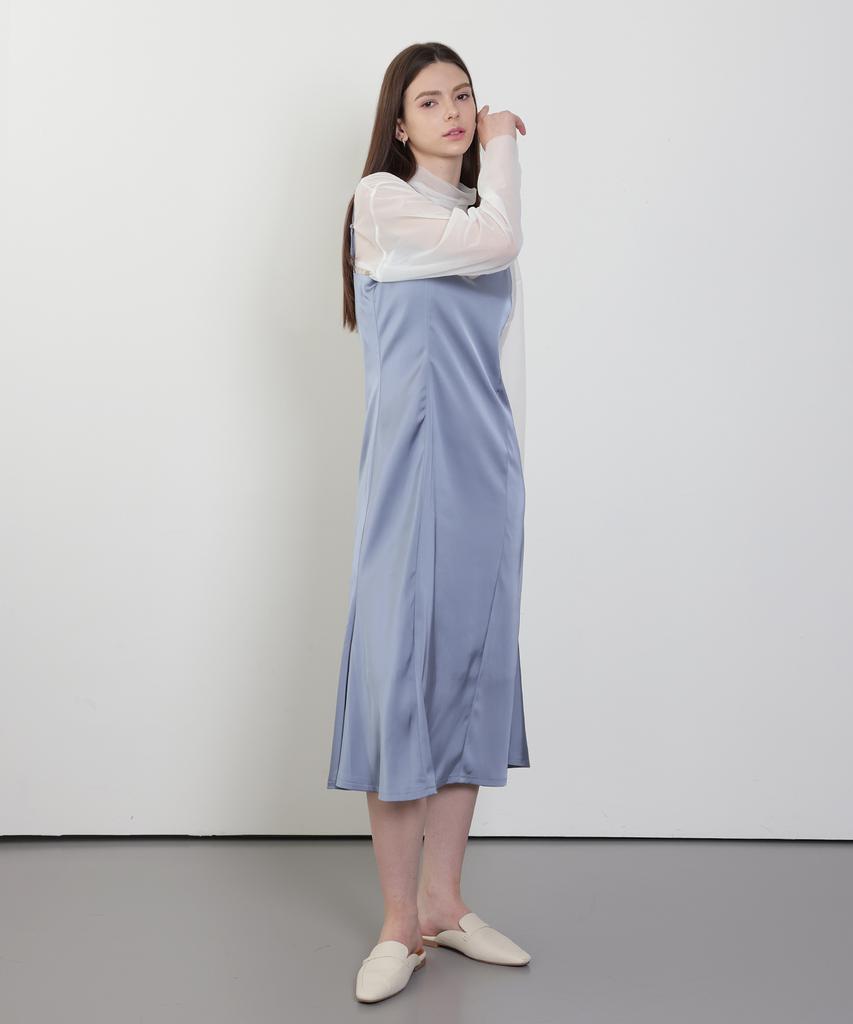 Leobeucham [Venus Satin Slip Dress_Blue] Venus Satin Slip Dress