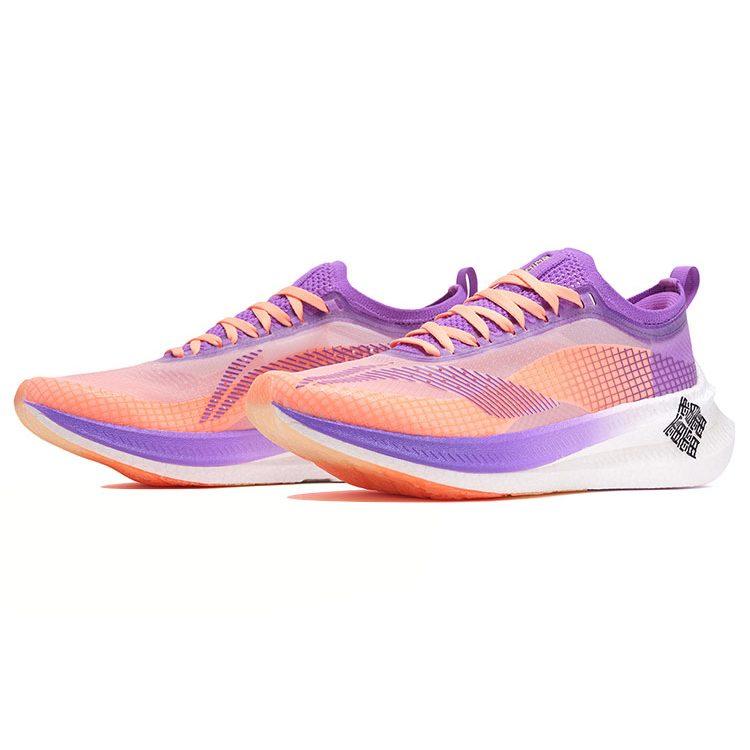 Li Ning Feidian 2 Elite Running Shoes Women's Low Top White Fluorescent/Grape Purple ARMR010-1