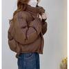2026 Winter Womens Small Size Thick Warm Cotton Puffer Coat Three Stripes Stand Collar Zip Up Jacket