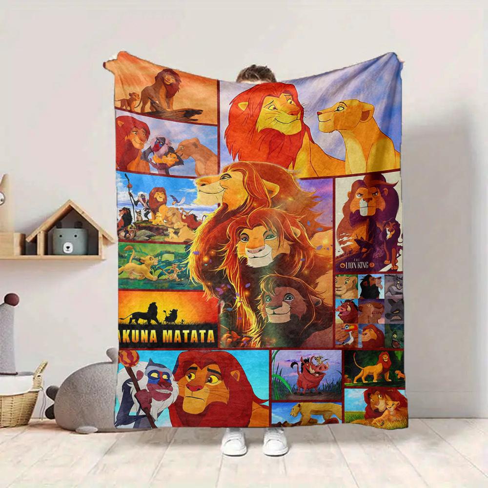 1Pc Lion Collage Blanket Soft And Comfortable Casual Warm Camping Travel Christmas Halloween Xmas Gift M924338