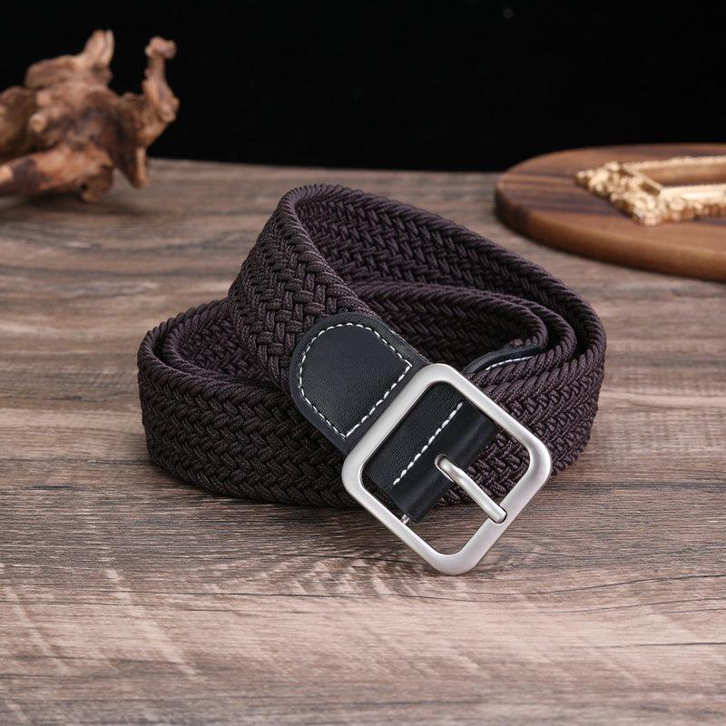 Elastic Stretch Canvas Belt - 100cm No-Hole Woven Belt for Men, Women, and Students