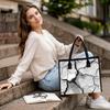 Trendy Cracked Pattern Tote Bag Casual Daily Large Capacity Handbag for Shopping Travel Outdoor Use