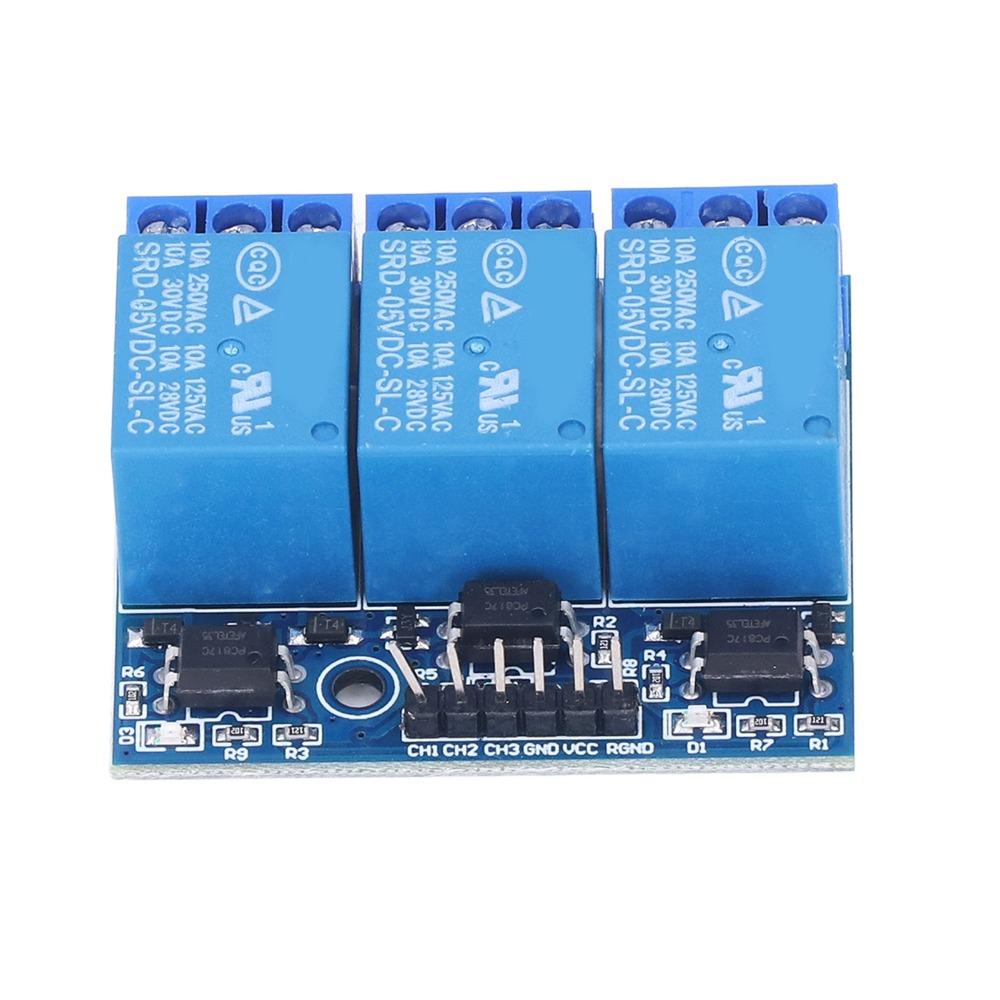 DC 5V 3.3V Compatible 3 Channel Relay Module Isolated Optocoupler Relay Board  Electronic Projects