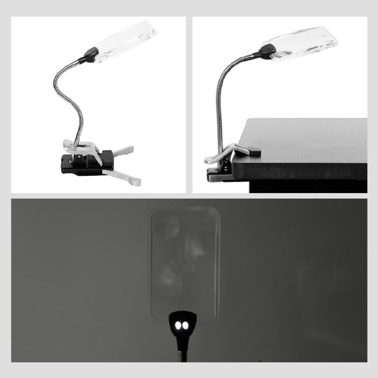 Lupe mit hellem LED-Licht Großartig für Leiterplatten Reparaturen Basteln Lesen mit Ständer und Klemme