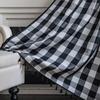 Cotton Linen American Plaid CurtainThick with Tassels Curtains for Living Room Drape Kitchen Valance for The Luxury Living Room