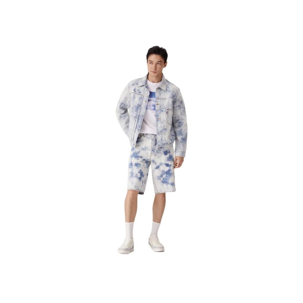 Levis Simple Comfortable Versatile Casual Washed Denim Jacket Men Jackets Blue White 0016W-0002