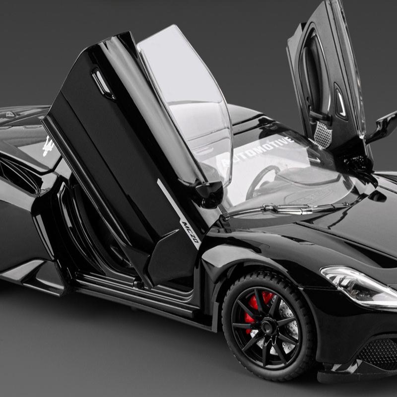 Druckgusslegierung 1:24 Maser MC20 Cabriolet-Supercar-Modell mit Sound und Licht, Rückziehmechanismus, Kinderspielzeug, Fahrzeugdekoration, Geschenk