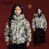 Taochan Girls' Winter Digital Print Hooded Puffer Down Jacket