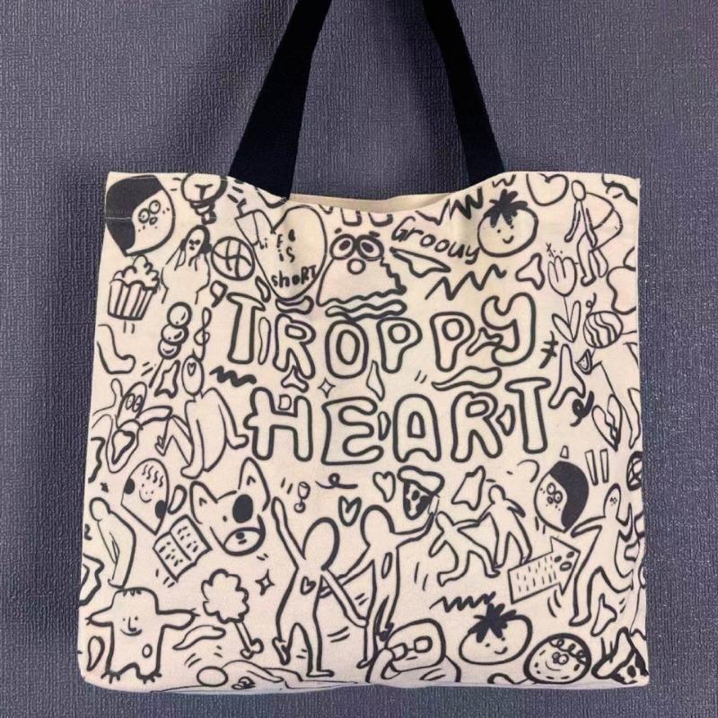 Koreanische Version der Stofftasche für weibliche College-Studenten, niedliche Umhängetasche für den Unterricht, große Kapazität, Tragetasche, Rucksack aus Graffiti-Canvas