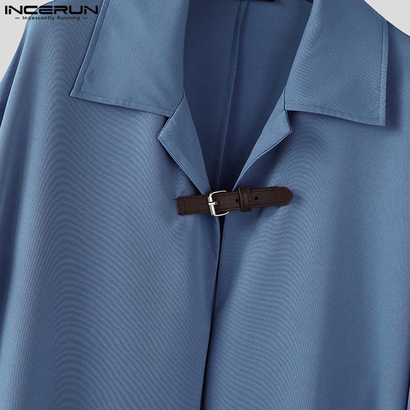 INCERUN Men Casual Loose Irregular Cloak Tops Baggy Long Cape Coats Windbreaker